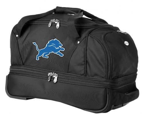 Detroit Lions NFL Drop Bottom Rolling Duffel Bag Luggage