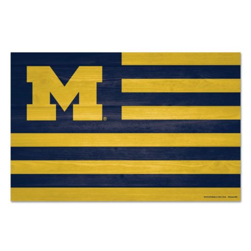 Michigan Wolverines American 11″ x 17″ Wood Sign