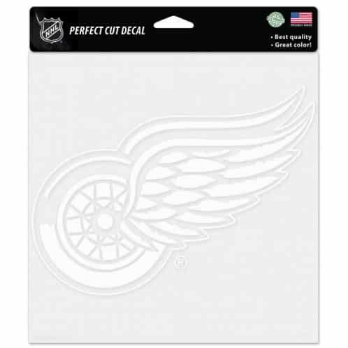 Detroit Red Wings WHITE Perfect Cut 8" x 8" Decal