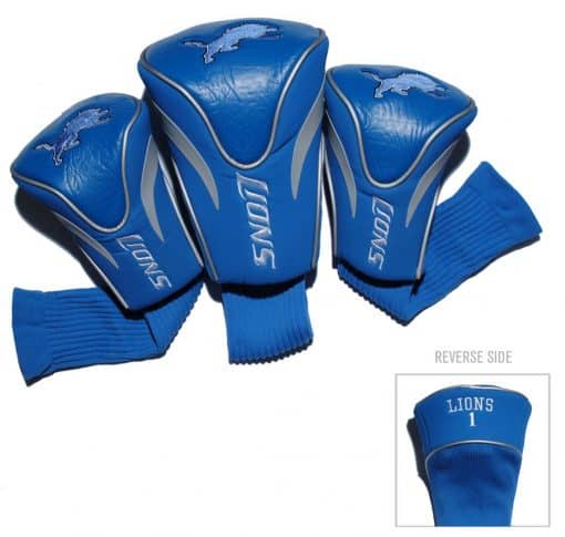 Detroit Lions NFL Golf Club 3 Piece Contour Headcover Set