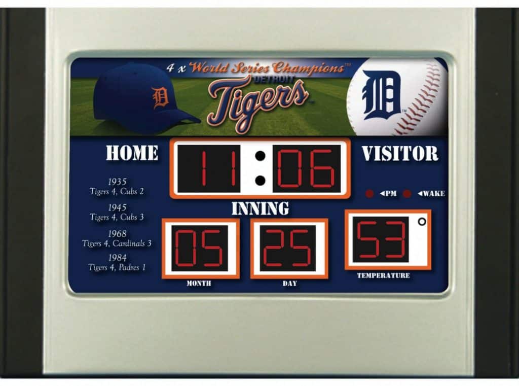 Detroit Tigers MLB Scoreboard Desk & Alarm Clock