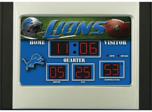 Detroit Lions NFL Scoreboard Desk & Alarm Clock
