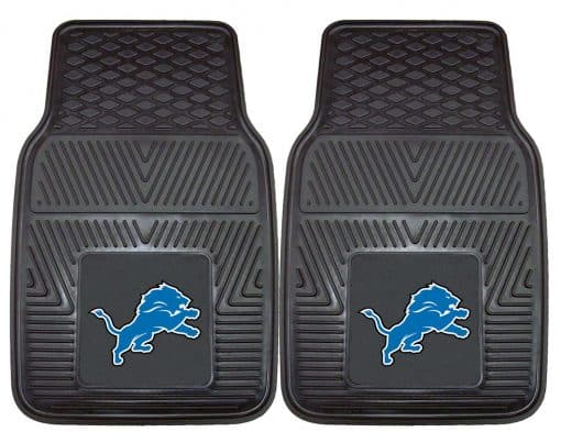 Detroit Lions NFL Heavy Duty Vinyl Front Seat 2 Piece Car Mat Set