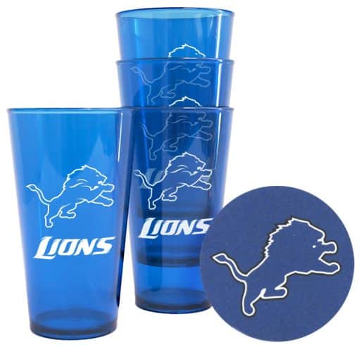 Detroit Lions NFL Plastic Pint Glass Set