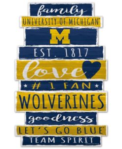 Michigan Wolverines Family Love 11" x 17" Wood Sign