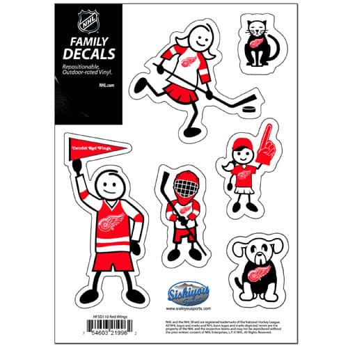 Detroit Red Wings NHL 5″x 7″ Family Car Decal Sheet