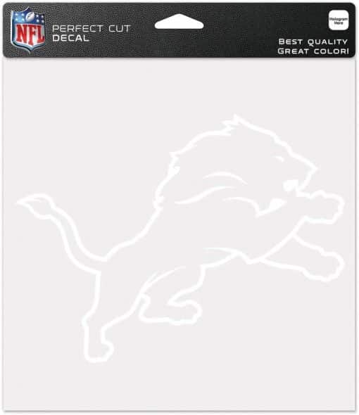 Detroit Lions NFL Die-Cut 8"x8" White Decal