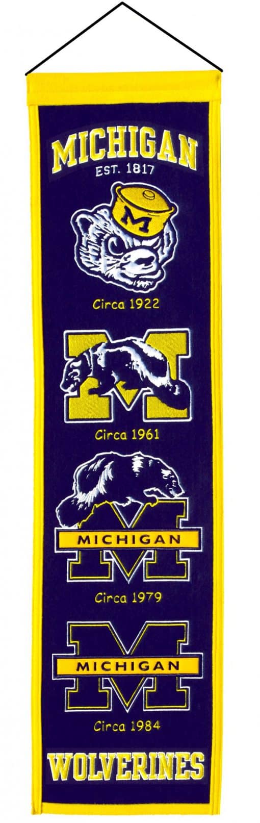 Michigan Wolverines NCAA Wool 8"x32" Heritage Banner