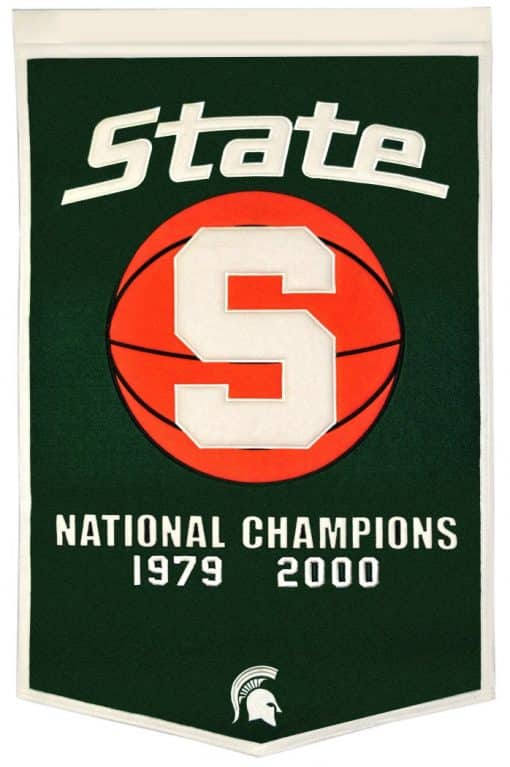Michigan State Spartans NCAA 24"x36" Basketball Dynasty Wool Banner