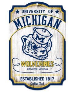 Michigan Wolverines Vintage Classic 11" x 17" Wood Sign