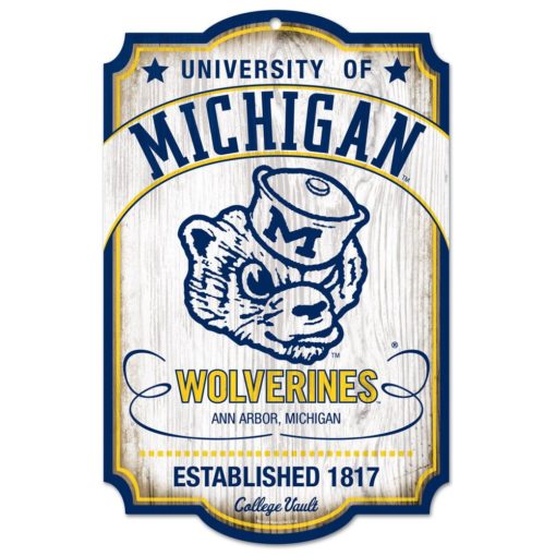 Michigan Wolverines Vintage Classic 11" x 17" Wood Sign