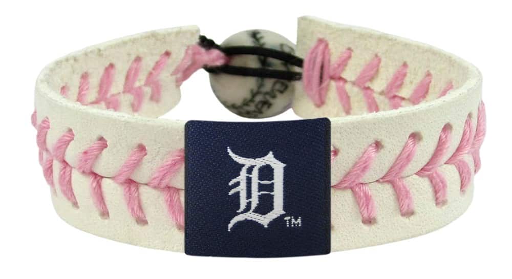 Detroit Tigers MLB Pink Baseball Bracelet