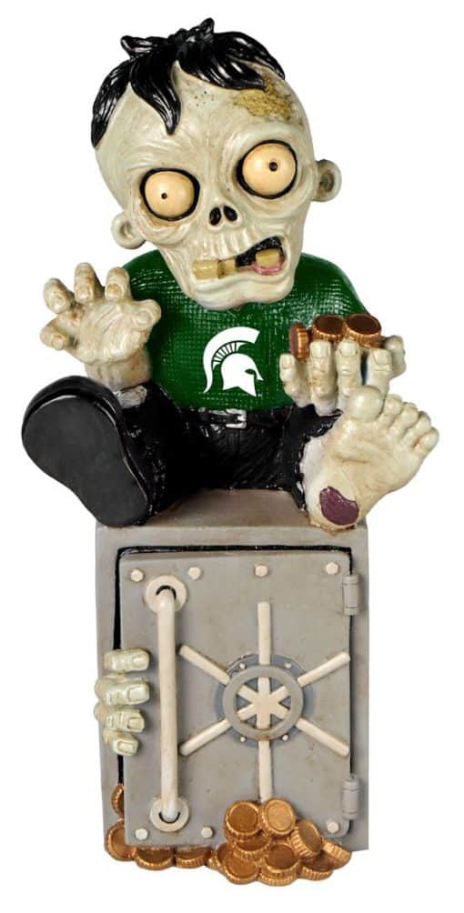Michigan State Spartans NCAA Zombie Figurine  -  Bank