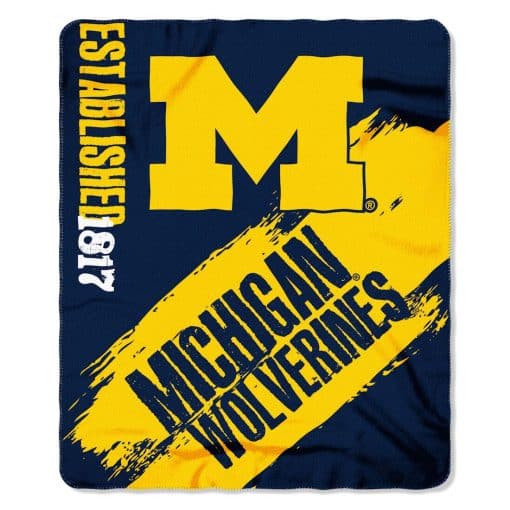 Michigan Wolverines NCAA 50x60 Fleece Blanket  -  College Painted Design