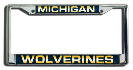 Michigan Wolverines NCAA Laser Cut Chrome License Plate Frame