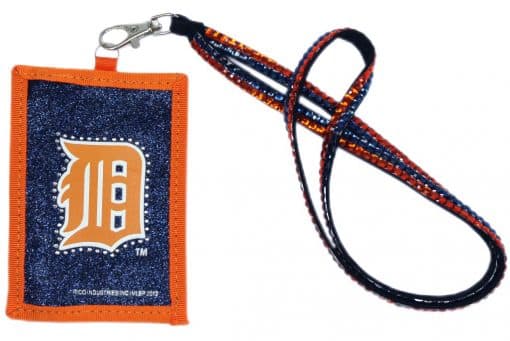Welcome to detroitgamegear.com here is the product description. This lanyard with attached nylon ID case is perfect for work or the game! The ID case has a zipper pocket to put your ID, credit card or money in. The ID case is printed with your teams logo and outlined with beads. The lanyard is encrusted with a double row of team color beads. It is approximately 22" long. The ID case is approximately 3"x2" in size. Made By Rico Industries