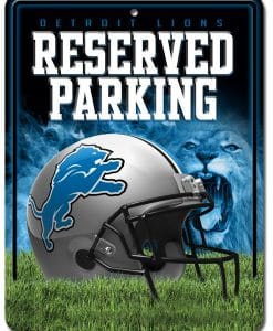 Detroit Lions NFL Metal Parking Sign