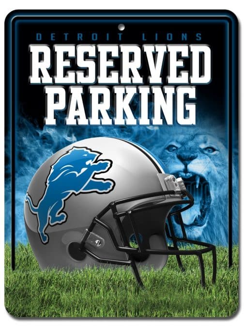 Detroit Lions NFL Metal Parking Sign