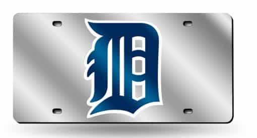 Detroit Tigers MLB Laser Cut Silver License Plate