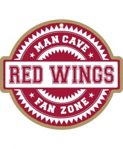 Red Wings Man Cave Fan Zone Wood Sign