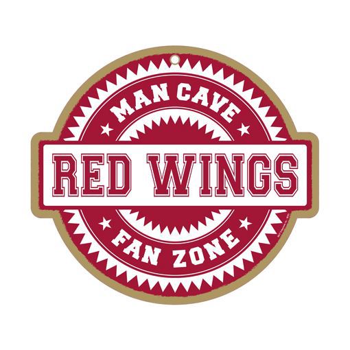 Red Wings Man Cave Fan Zone Wood Sign