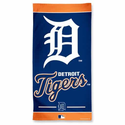 Detroit Tigers Navy Orange Beach Towel
