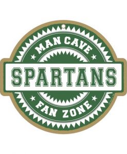 Michigan State NCAA Man Cave Fan Wood Sign