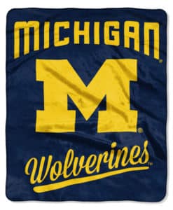 Michigan Wolverines 50"x60" Royal Plush Raschel Throw Blanket Alumni Design