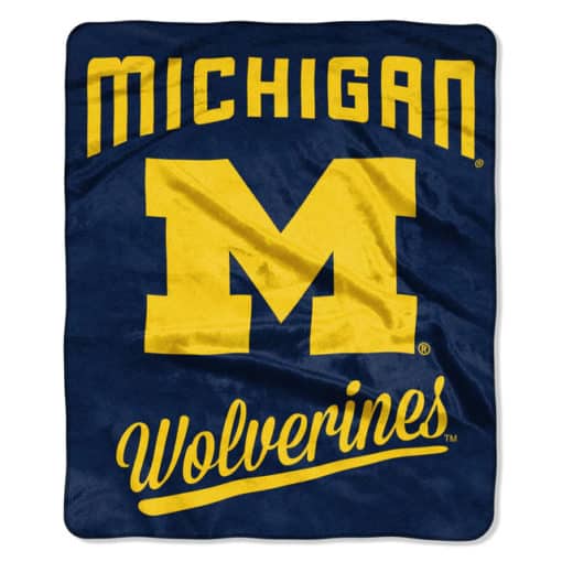 Michigan Wolverines 50"x60" Royal Plush Raschel Throw Blanket Alumni Design