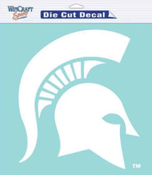 Michigan State Spartans WHITE Perfect Cut 8" x 8" Decal