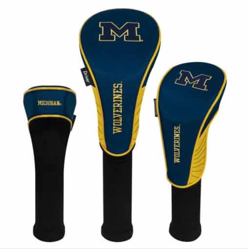 Michigan Wolverines Golf Club 3 Piece Headcover Set