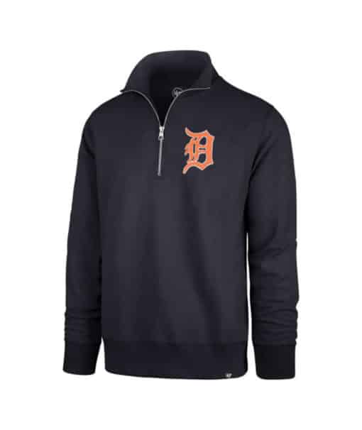 Detroit Tigers Men's 47 Brand Stateside Navy 1/4 Zip Pullover