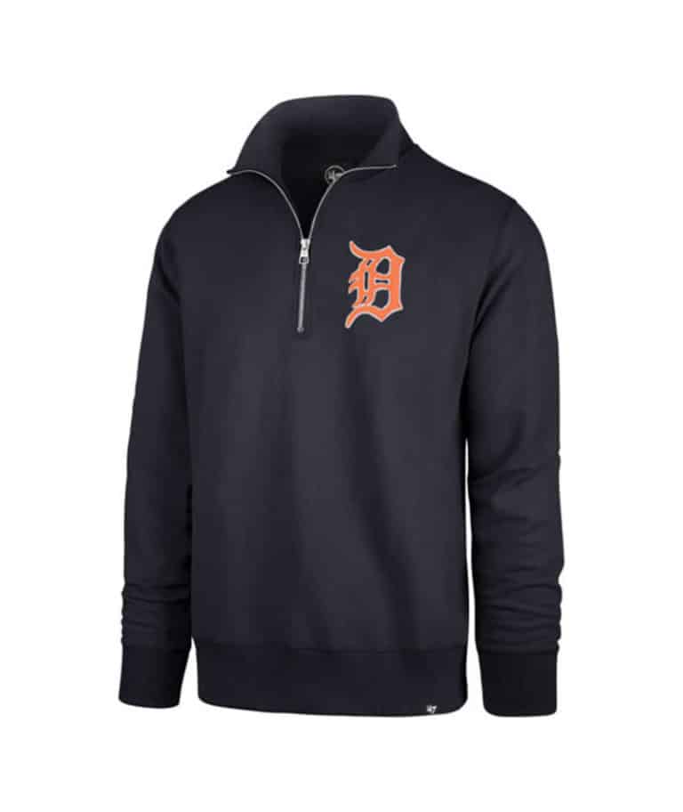 Detroit Tigers Men's 47 Brand Stateside Navy 1/4 Zip Pullover Detroit