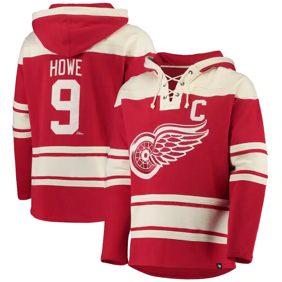 Gordie Howe Detroit Red Wings Premier Old Time Hockey Pullover Hoodie Jersey  (Red)