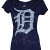 Majestic Womens Detroit Tigers Blue Layered T-Shirt