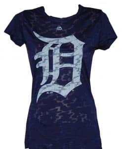 Majestic Womens Detroit Tigers Blue Layered T-Shirt
