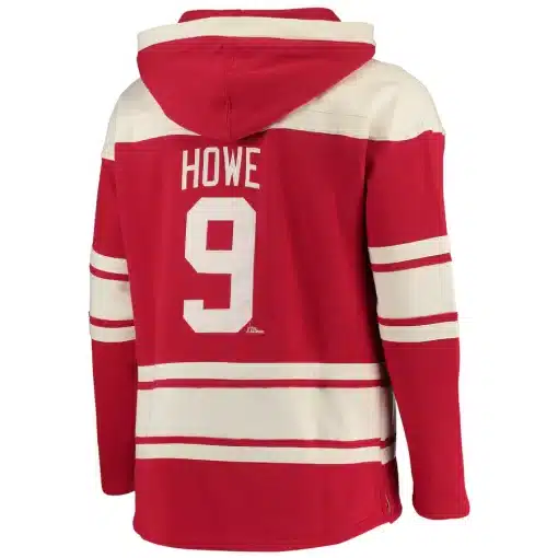Gordie Howe Detroit Red Wings Men's 47 Brand Vintage Red Pullover Jersey Hoodie - Image 3