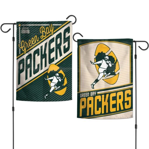 Green Bay Packers Two Sided Retro 12"x18" Garden Flag