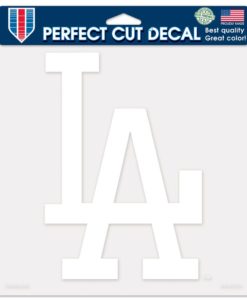 Los Angeles Dodgers 8"x8" White Perfect Cut Decal