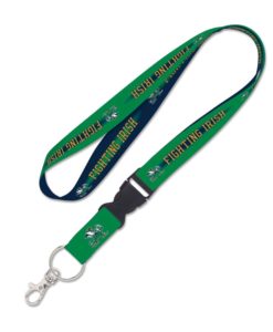 Notre Dame Fighting Irish Green Navy Lanyard with Detachable Buckle