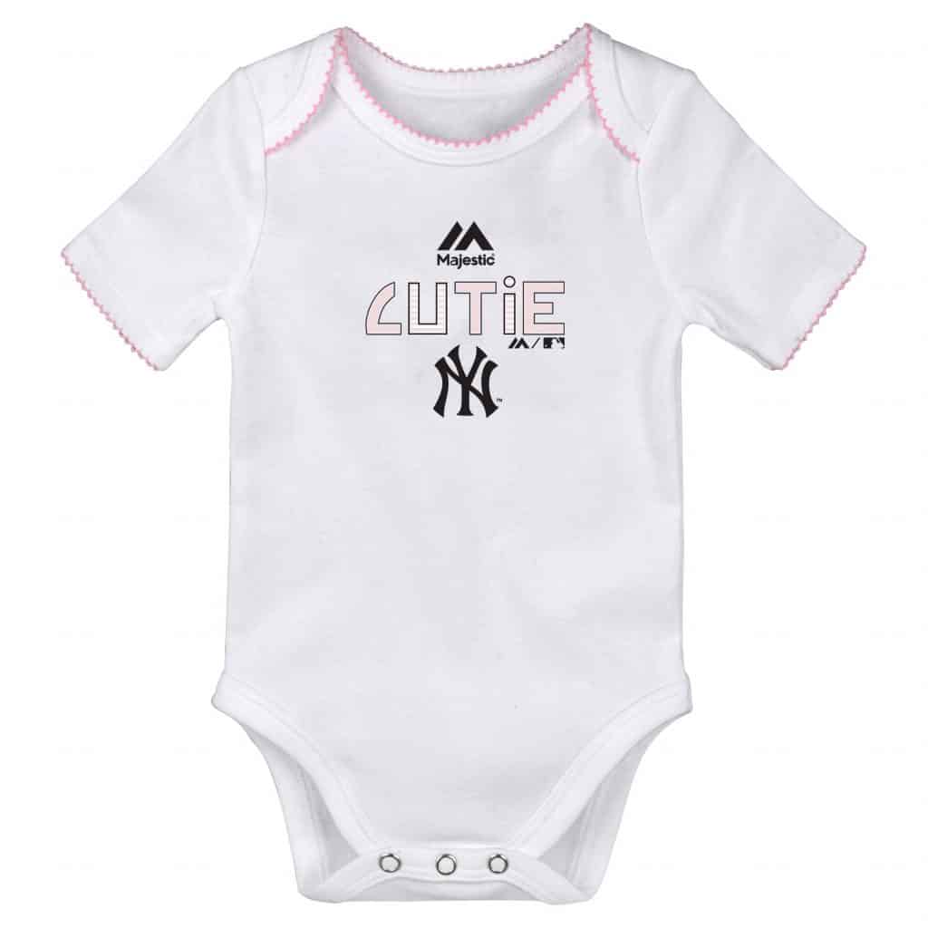 New York Yankees Baby Girls Cutie White Pink Creeper Tutu Leggings