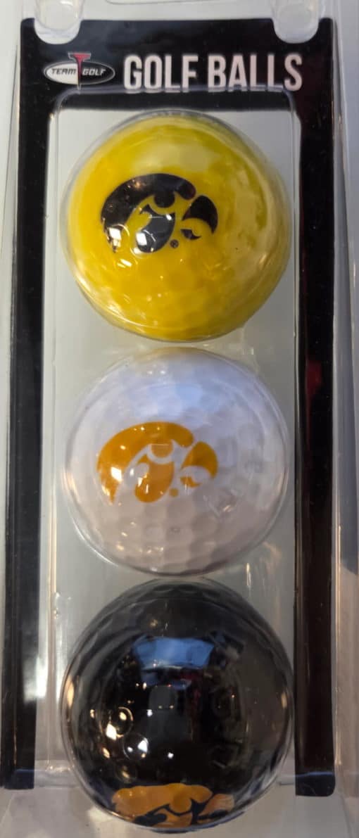 Iowa Hawkeyes 3 Pack of Golf Balls