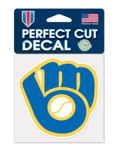 Milwaukee Brewers 4″x4″ GLOVE Perfect Cut Color Decal