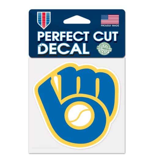 Milwaukee Brewers 4″x4″ GLOVE Perfect Cut Color Decal