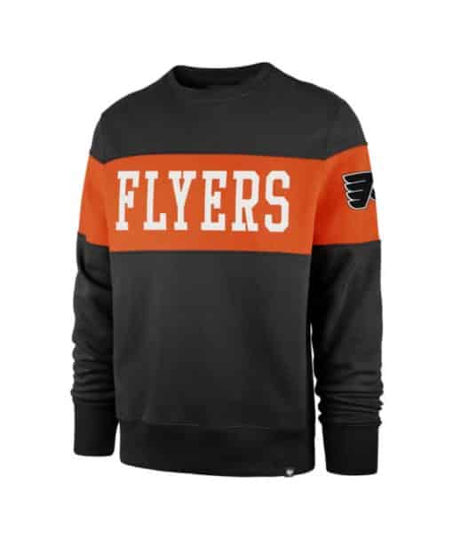 Philadelphia Flyers Men's 47 Brand Black Crew Long Sleeve Pullover