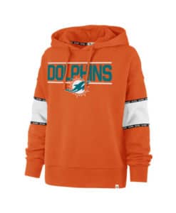 Miami Dolphins Women's 47 Brand Orange Fan Pullover Hoodie