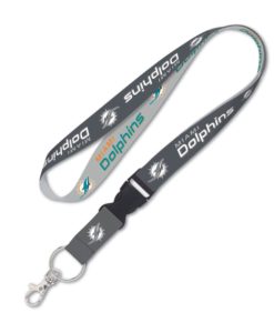 Miami Dolphins Gray Lanyard with Detachable Buckle
