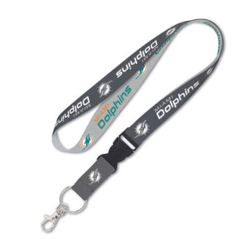 Miami Dolphins Gray Lanyard with Detachable Buckle