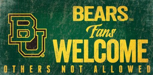 Baylor Bears Wood Sign Fans Welcome 12″x6″