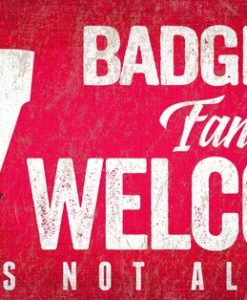 Wisconsin Badgers Wood Sign Fans Welcome 12″x6″